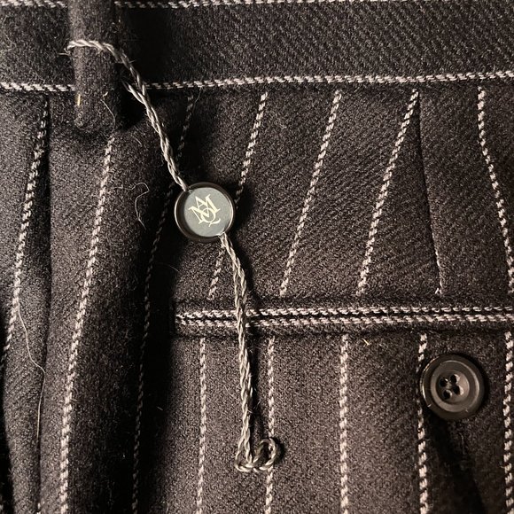 ALEXANDER McQUEEN Men's Pinstripe Flared Wool Trousers - Picture 4 of 10